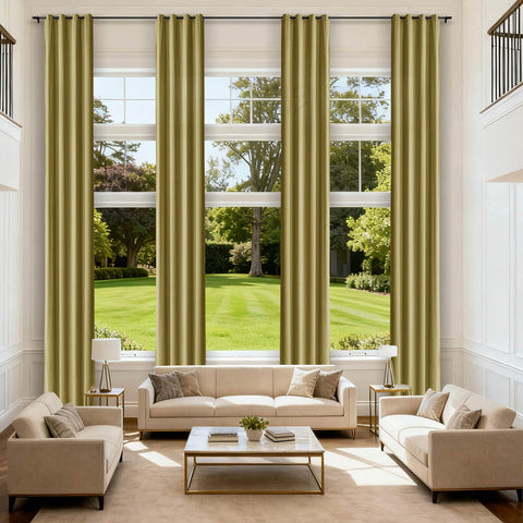 MJ11 Extra Long Soft Velvet Blackout Drapes For Loft Living Room Grommet - Cololeaf -- 1# Off White