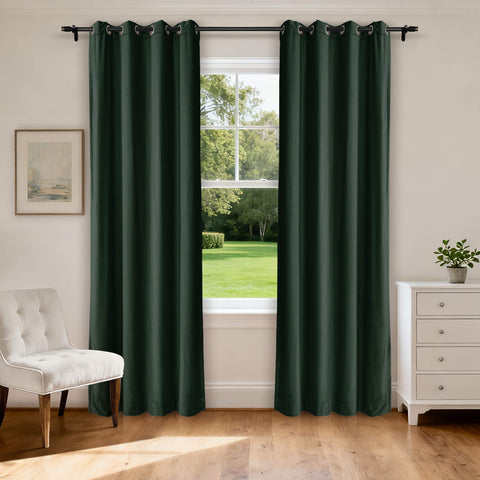 MJ11 Extra Long Soft Velvet Blackout Drapes For Loft Living Room Grommet 1 Panel