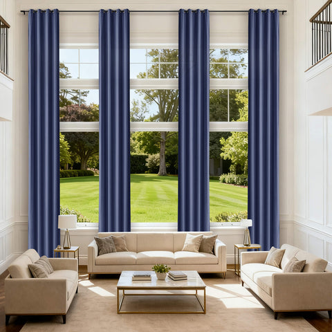 MJ11 Extra Long Soft Velvet Blackout Drapes For Loft Living Room Grommet 1 Panel