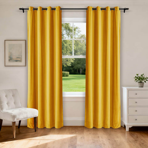 MJ11 Extra Long Soft Velvet Blackout Drapes For Loft Living Room Grommet - Cololeaf -- 1# Off White