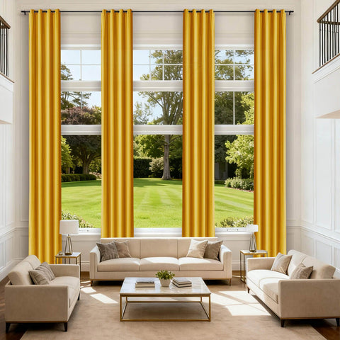 MJ11 Extra Long Soft Velvet Blackout Drapes For Loft Living Room Grommet - Cololeaf -- 24# Orange