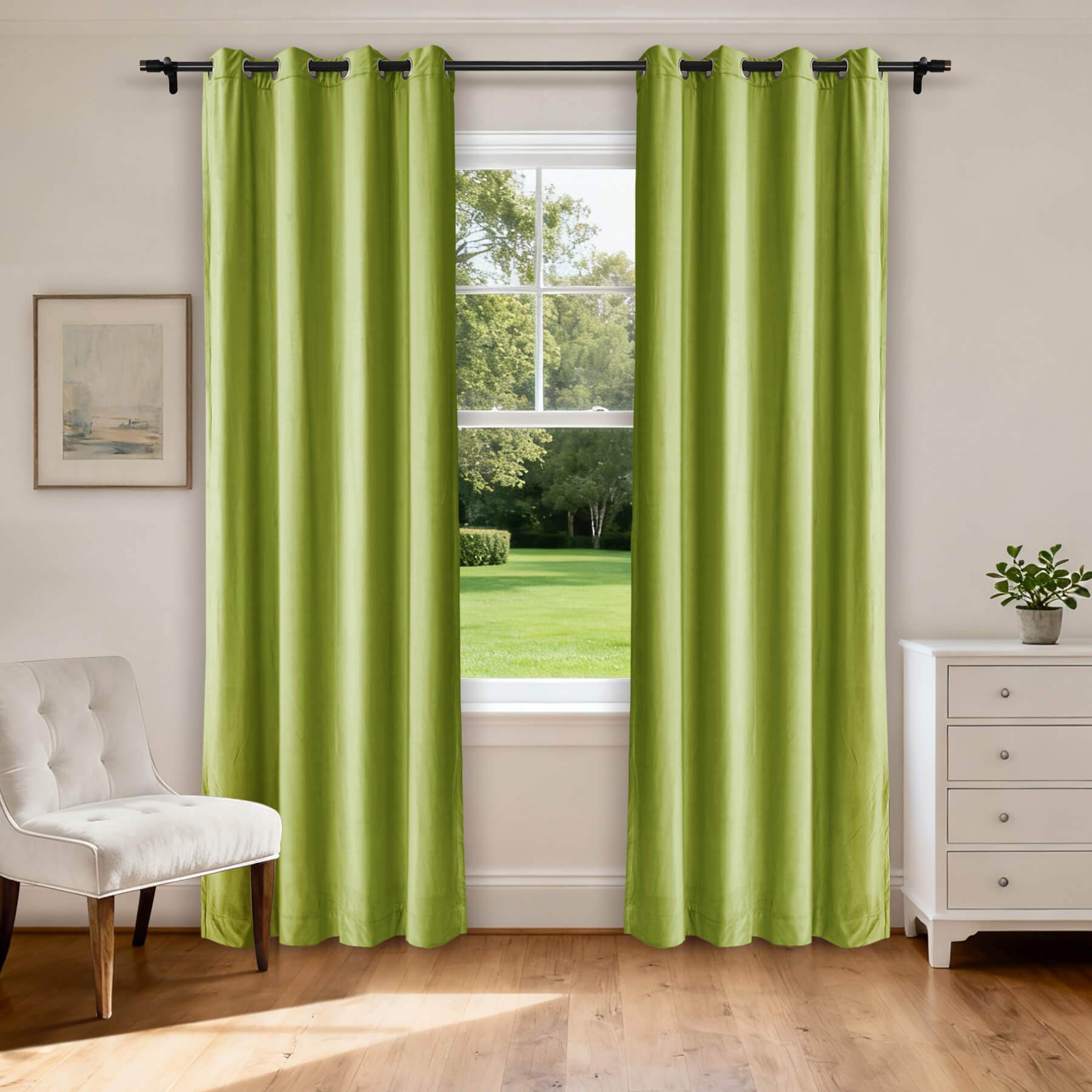 MJ11 Extra Long Soft Velvet Blackout Drapes For Loft Living Room Grommet - Cololeaf -- 1# Off White