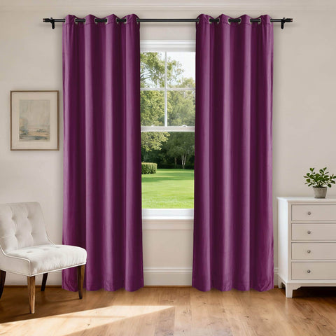 MJ11 Extra Long Soft Velvet Blackout Drapes For Loft Living Room Grommet - Cololeaf -- 1# Off White