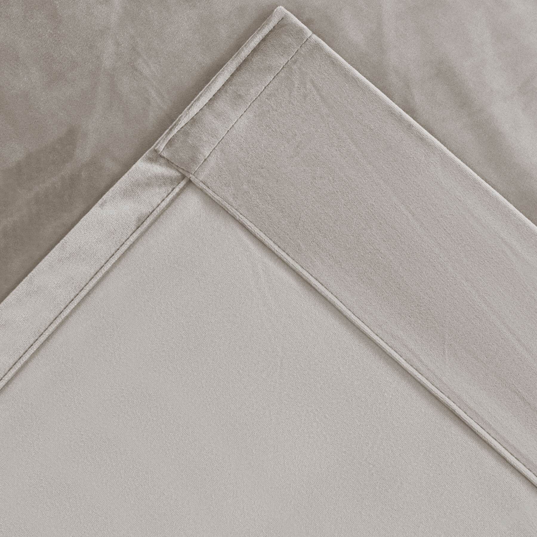 MJ11 Extra Long Soft Velvet Blackout Drapes For Loft Living Room Grommet - Cololeaf -- 1# Off White