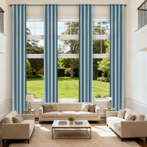 MJ11 Extra Long Soft Velvet Blackout Drapes For Loft Living Room Grommet - Cololeaf -- 1# Off White