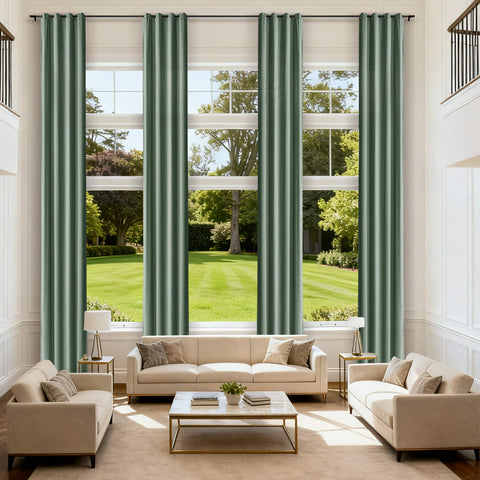 MJ11 Extra Long Soft Velvet Blackout Drapes For Loft Living Room Grommet 1 Panel
