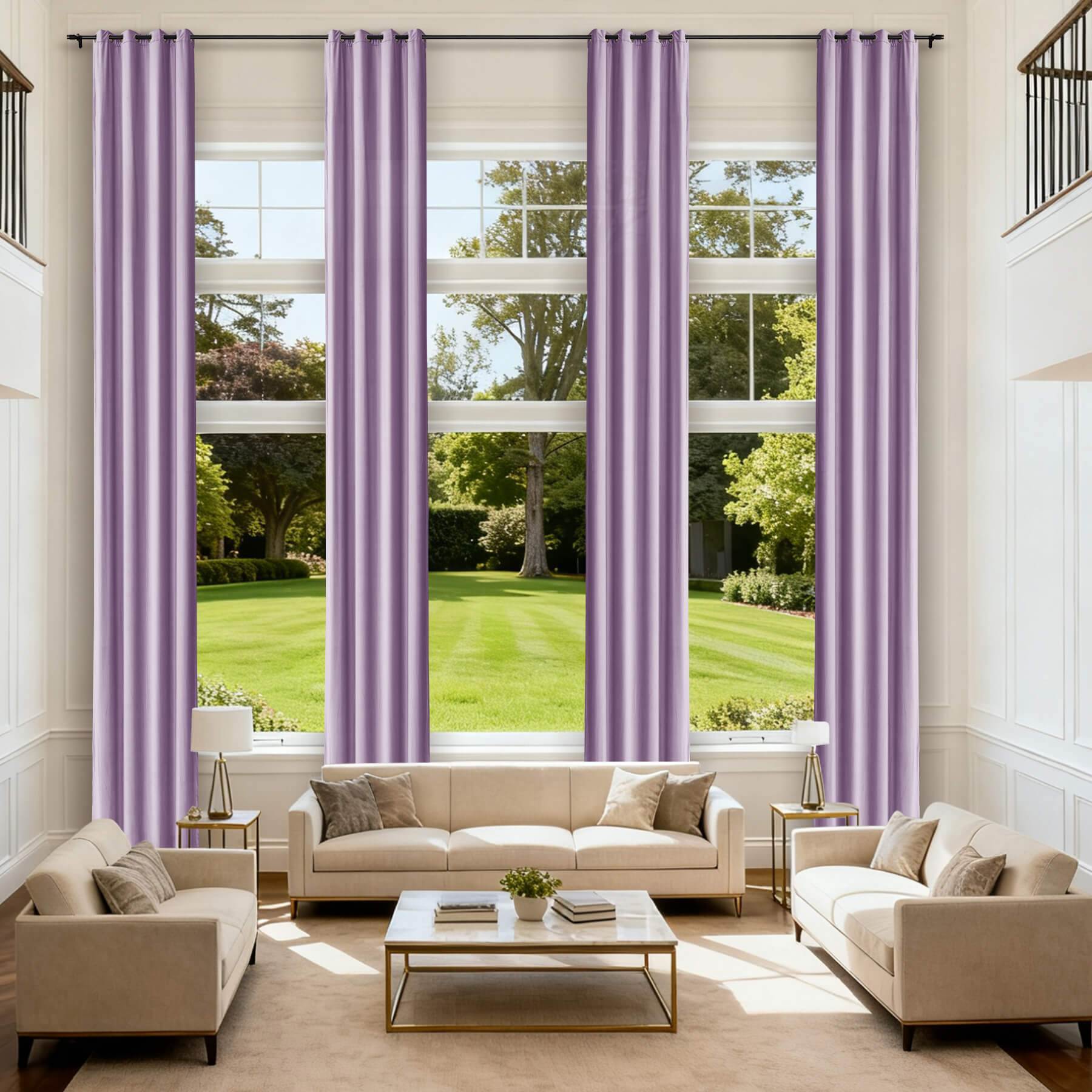 MJ11 Extra Long Soft Velvet Blackout Drapes For Loft Living Room Grommet - Cololeaf -- 32# Violet