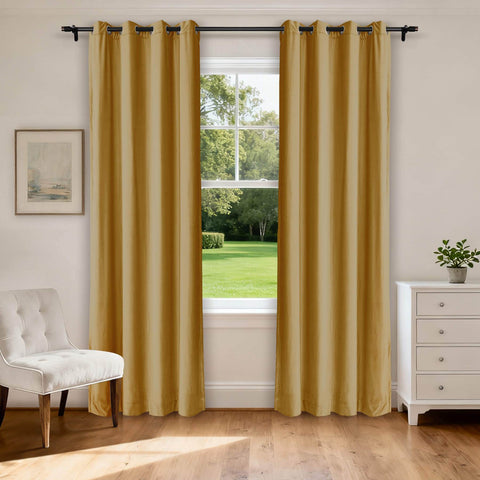 MJ11 Extra Long Soft Velvet Blackout Drapes For Loft Living Room Grommet - Cololeaf -- 1# Off White