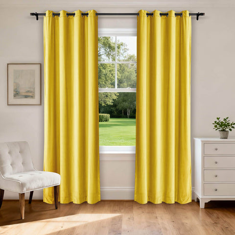 MJ11 Extra Long Soft Velvet Blackout Drapes For Loft Living Room Grommet - Cololeaf -- 1# Off White