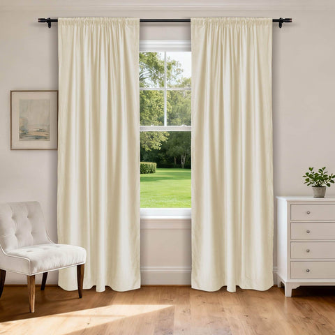 MJ11 Soft Soundproof Luxury Velvet Blackout Drapes Back Tab and Rod Pocket 2 In 1 - Cololeaf -- 107# Moss
