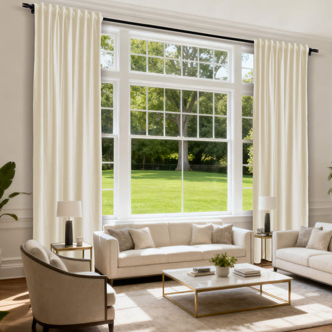 MJ11 Soft Soundproof Luxury Velvet Blackout Drapes Back Tab and Rod Pocket 2 In 1 (1 Panel)