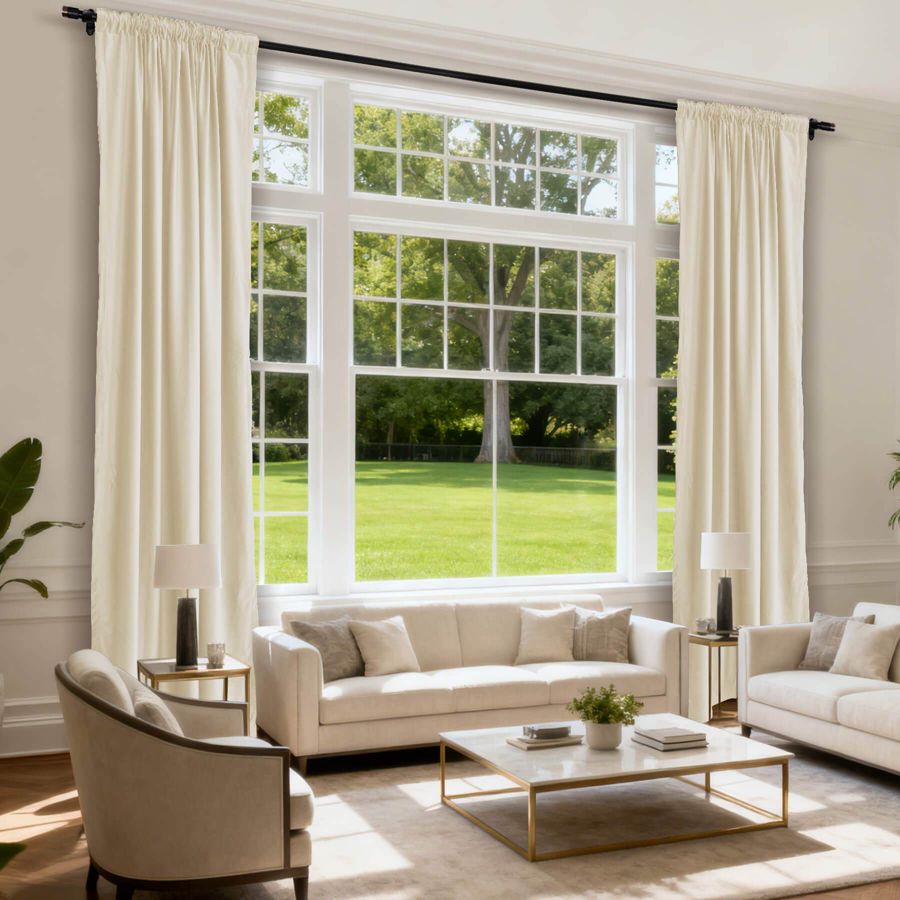 MJ11 Soft Soundproof Luxury Velvet Blackout Drapes Back Tab and Rod Pocket 2 In 1 - Cololeaf -- 107# Moss