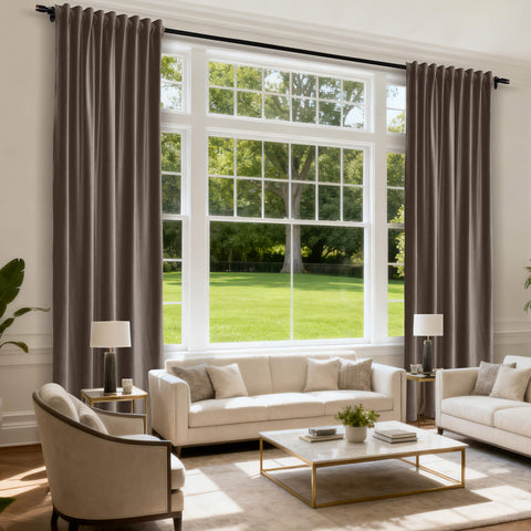 MJ11 Soft Soundproof Luxury Velvet Blackout Drapes Back Tab and Rod Pocket 2 In 1 (1 Panel)