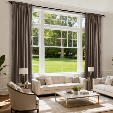 MJ11 Soft Soundproof Luxury Velvet Blackout Drapes Back Tab and Rod Pocket 2 In 1 (1 Panel)
