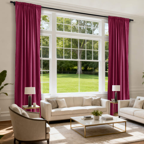 MJ11 Soft Soundproof Luxury Velvet Blackout Drapes Back Tab and Rod Pocket 2 In 1 (1 Panel)