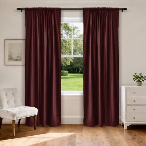 MJ11 Soft Soundproof Luxury Velvet Blackout Drapes Back Tab and Rod Pocket 2 In 1 (1 Panel)