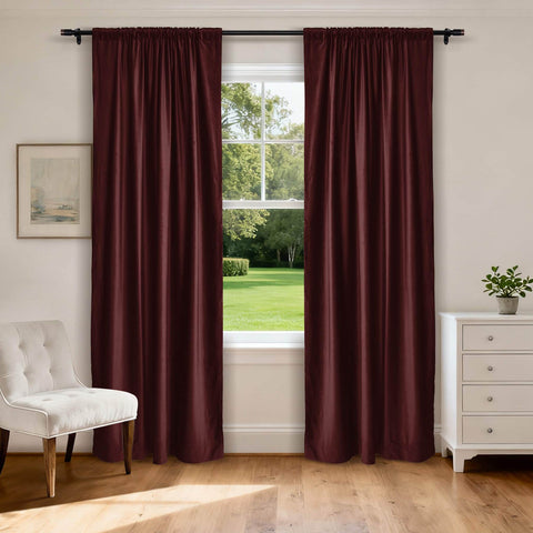 MJ11 Soft Soundproof Luxury Velvet Blackout Drapes Back Tab and Rod Pocket 2 In 1 - Cololeaf -- 107# Moss