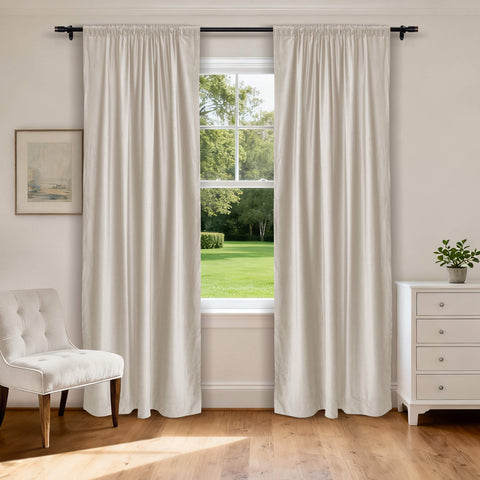MJ11 Soft Soundproof Luxury Velvet Blackout Drapes Back Tab and Rod Pocket 2 In 1 (1 Panel)