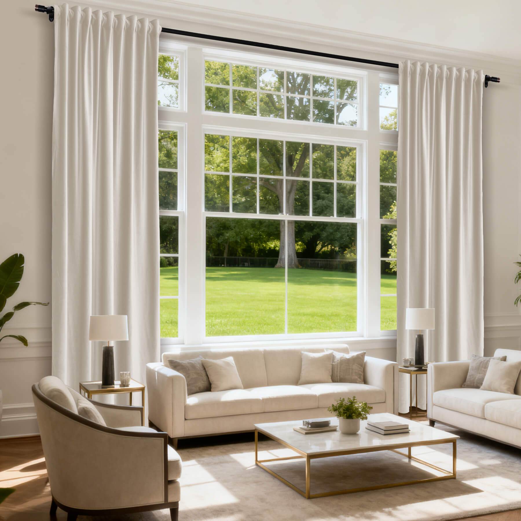 MJ11 Soft Soundproof Luxury Velvet Blackout Drapes Back Tab and Rod Pocket 2 In 1 - Cololeaf -- 107# Moss