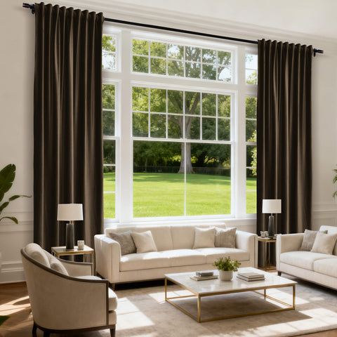 MJ11 Soft Soundproof Luxury Velvet Blackout Drapes Back Tab and Rod Pocket 2 In 1 (1 Panel)