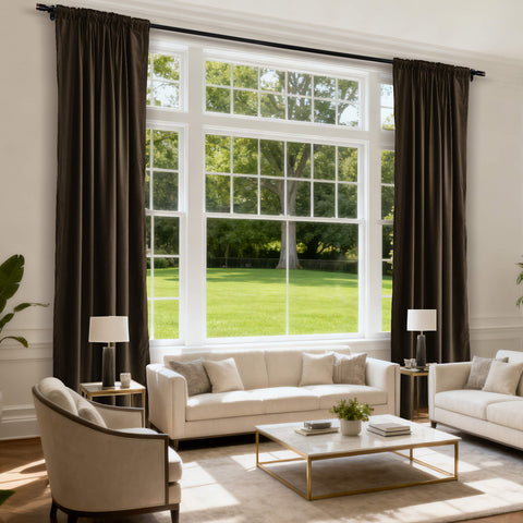MJ11 Soft Soundproof Luxury Velvet Blackout Drapes Back Tab and Rod Pocket 2 In 1 (1 Panel)