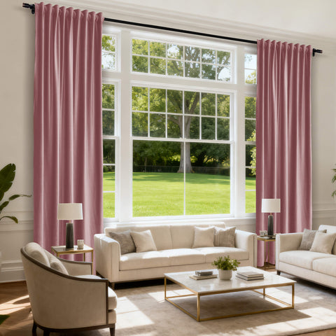 MJ11 Soft Soundproof Luxury Velvet Blackout Drapes Back Tab and Rod Pocket 2 In 1 (1 Panel)