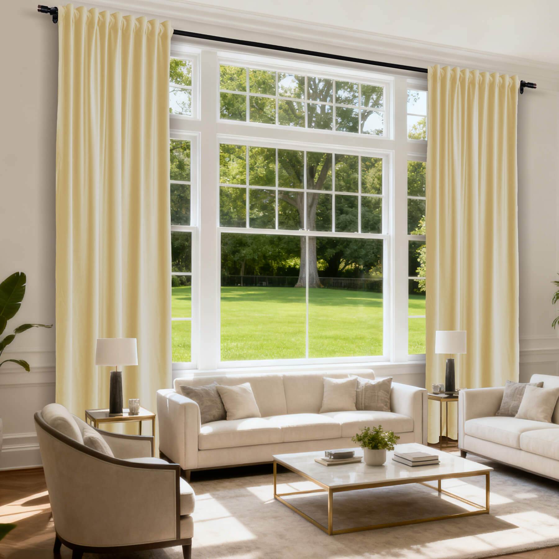 MJ11 Soft Soundproof Luxury Velvet Blackout Drapes Back Tab and Rod Pocket 2 In 1 - Cololeaf -- 107# Moss