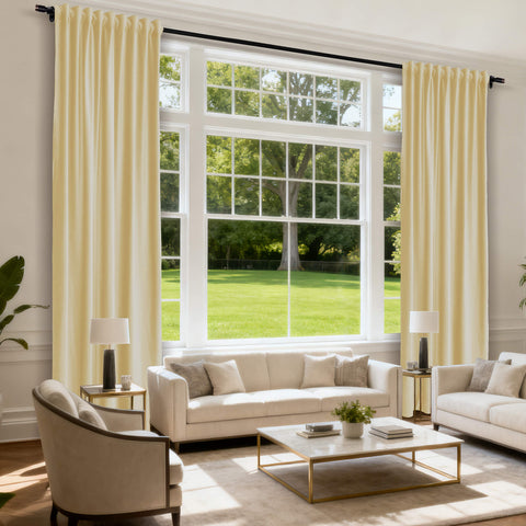 MJ11 Soft Soundproof Luxury Velvet Blackout Drapes Back Tab and Rod Pocket 2 In 1 (1 Panel)