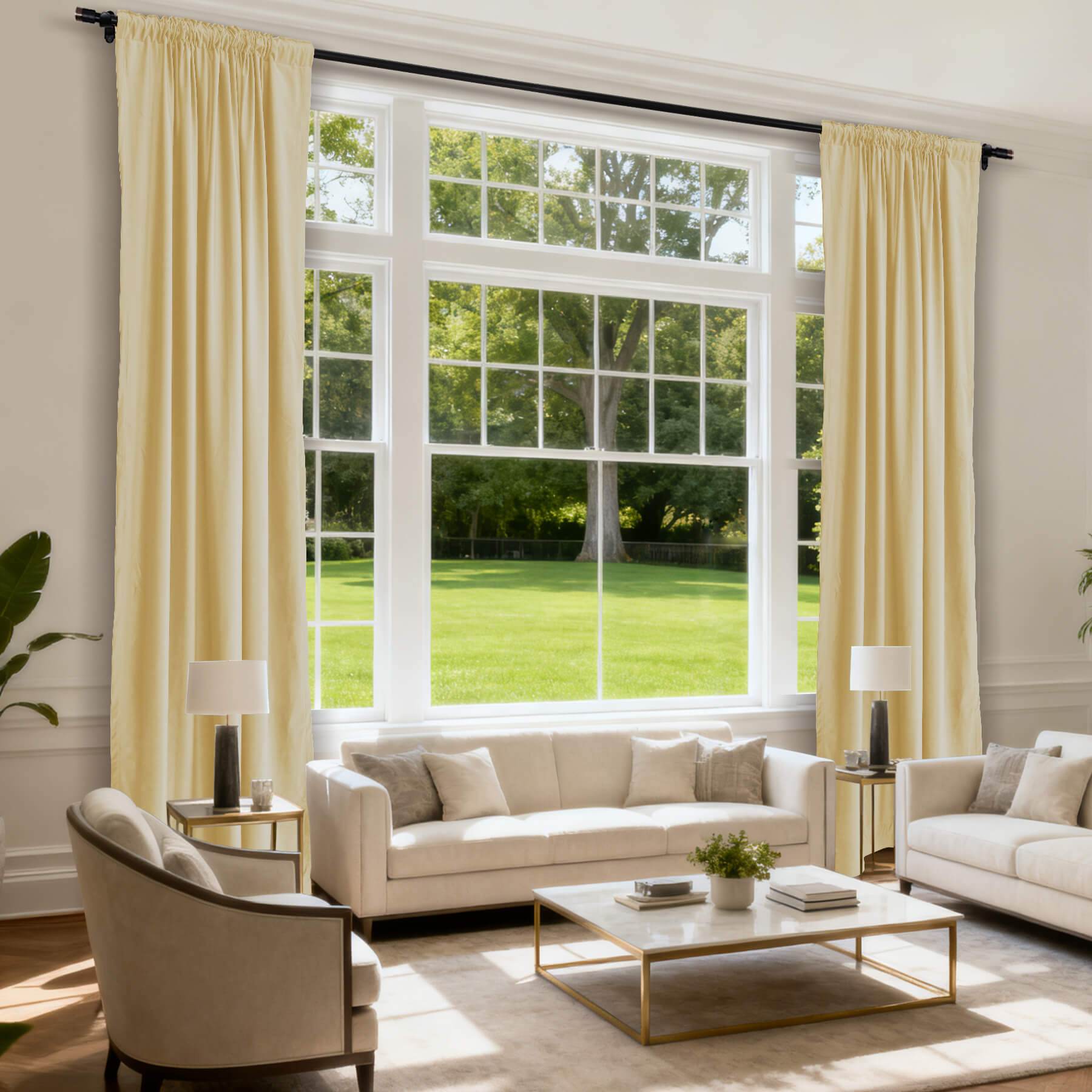 MJ11 Soft Soundproof Luxury Velvet Blackout Drapes Back Tab and Rod Pocket 2 In 1 - Cololeaf -- 107# Moss