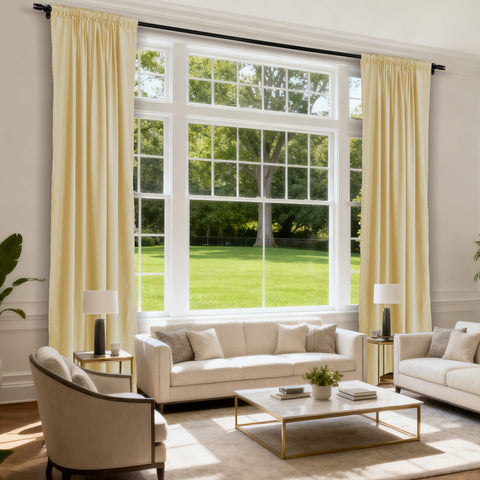 MJ11 Soft Soundproof Luxury Velvet Blackout Drapes Back Tab and Rod Pocket 2 In 1 (1 Panel)