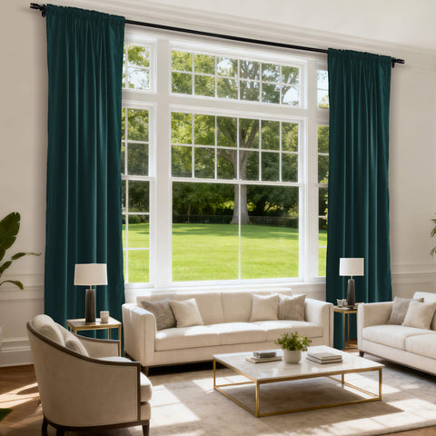 MJ11 Soft Soundproof Luxury Velvet Blackout Drapes Back Tab and Rod Pocket 2 In 1 (1 Panel)