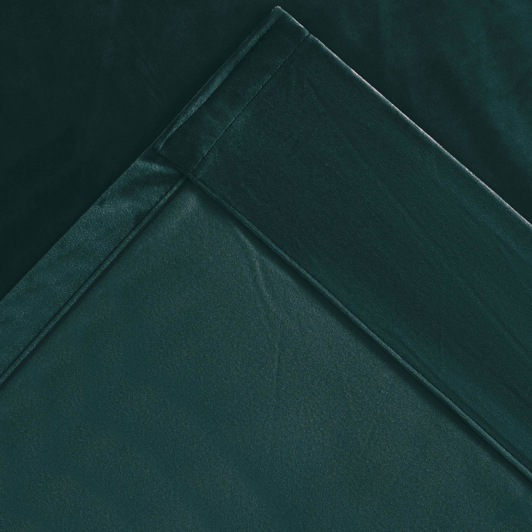 MJ11 Soft Soundproof Luxury Velvet Blackout Drapes Back Tab and Rod Pocket 2 In 1 - Cololeaf -- 107# Moss