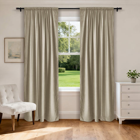 MJ11 Soft Soundproof Luxury Velvet Blackout Drapes Back Tab and Rod Pocket 2 In 1 (1 Panel)