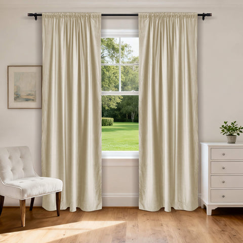 MJ11 Soft Soundproof Luxury Velvet Blackout Drapes Back Tab and Rod Pocket 2 In 1 (1 Panel)