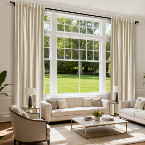MJ11 Soft Soundproof Luxury Velvet Blackout Drapes Back Tab and Rod Pocket 2 In 1 (1 Panel)