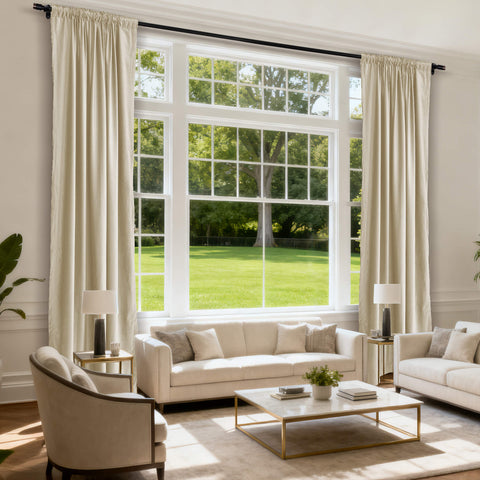 MJ11 Soft Soundproof Luxury Velvet Blackout Drapes Back Tab and Rod Pocket 2 In 1 (1 Panel)