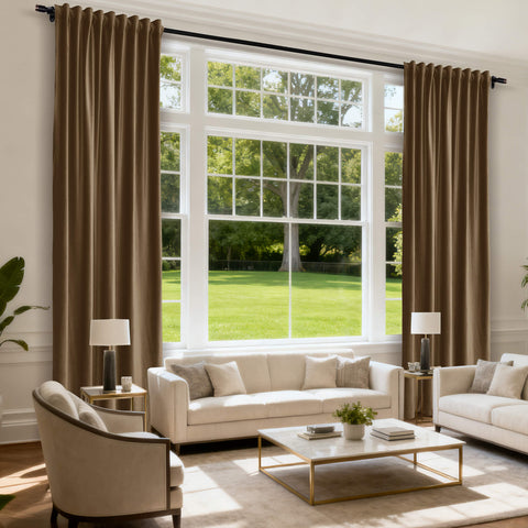 MJ11 Soft Soundproof Luxury Velvet Blackout Drapes Back Tab and Rod Pocket 2 In 1 (1 Panel)