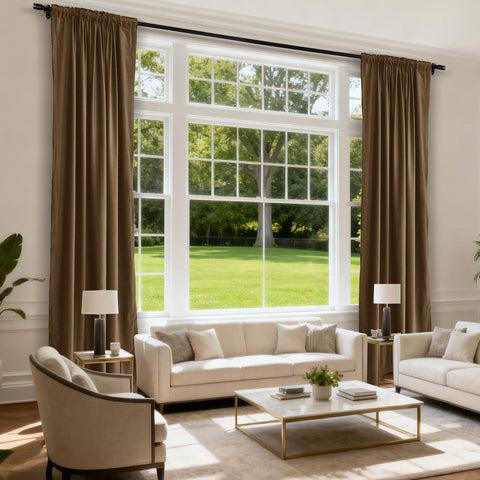 MJ11 Soft Soundproof Luxury Velvet Blackout Drapes Back Tab and Rod Pocket 2 In 1 (1 Panel)