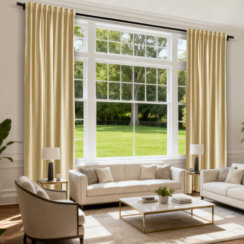 MJ11 Soft Soundproof Luxury Velvet Blackout Drapes Back Tab and Rod Pocket 2 In 1 (1 Panel)