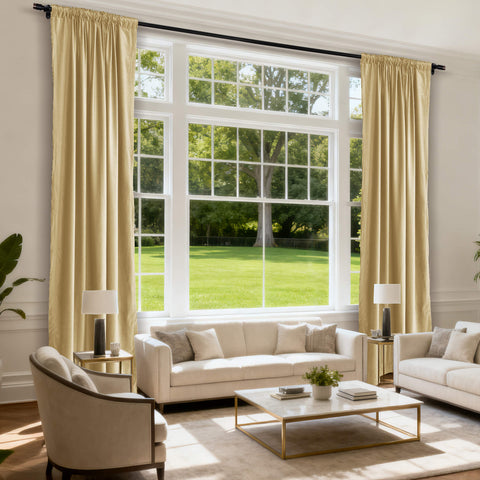 MJ11 Soft Soundproof Luxury Velvet Blackout Drapes Back Tab and Rod Pocket 2 In 1 (1 Panel)