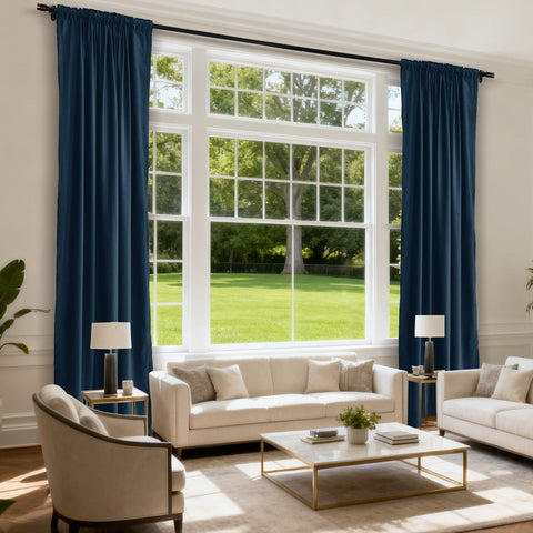 MJ11 Soft Soundproof Luxury Velvet Blackout Drapes Back Tab and Rod Pocket 2 In 1 (1 Panel)