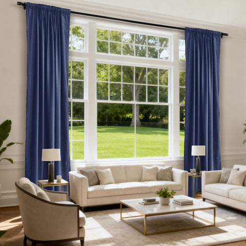 MJ11 Soft Soundproof Luxury Velvet Blackout Drapes Back Tab and Rod Pocket 2 In 1 (1 Panel)