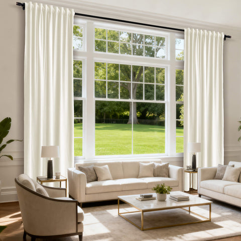 MJ11 Soft Soundproof Luxury Velvet Blackout Drapes Back Tab and Rod Pocket 2 In 1 (1 Panel)