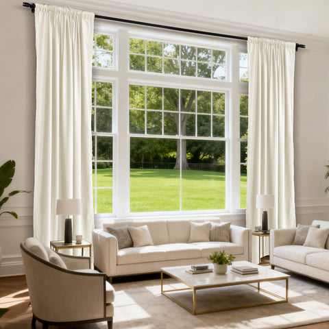 MJ11 Soft Soundproof Luxury Velvet Blackout Drapes Back Tab and Rod Pocket 2 In 1 (1 Panel)