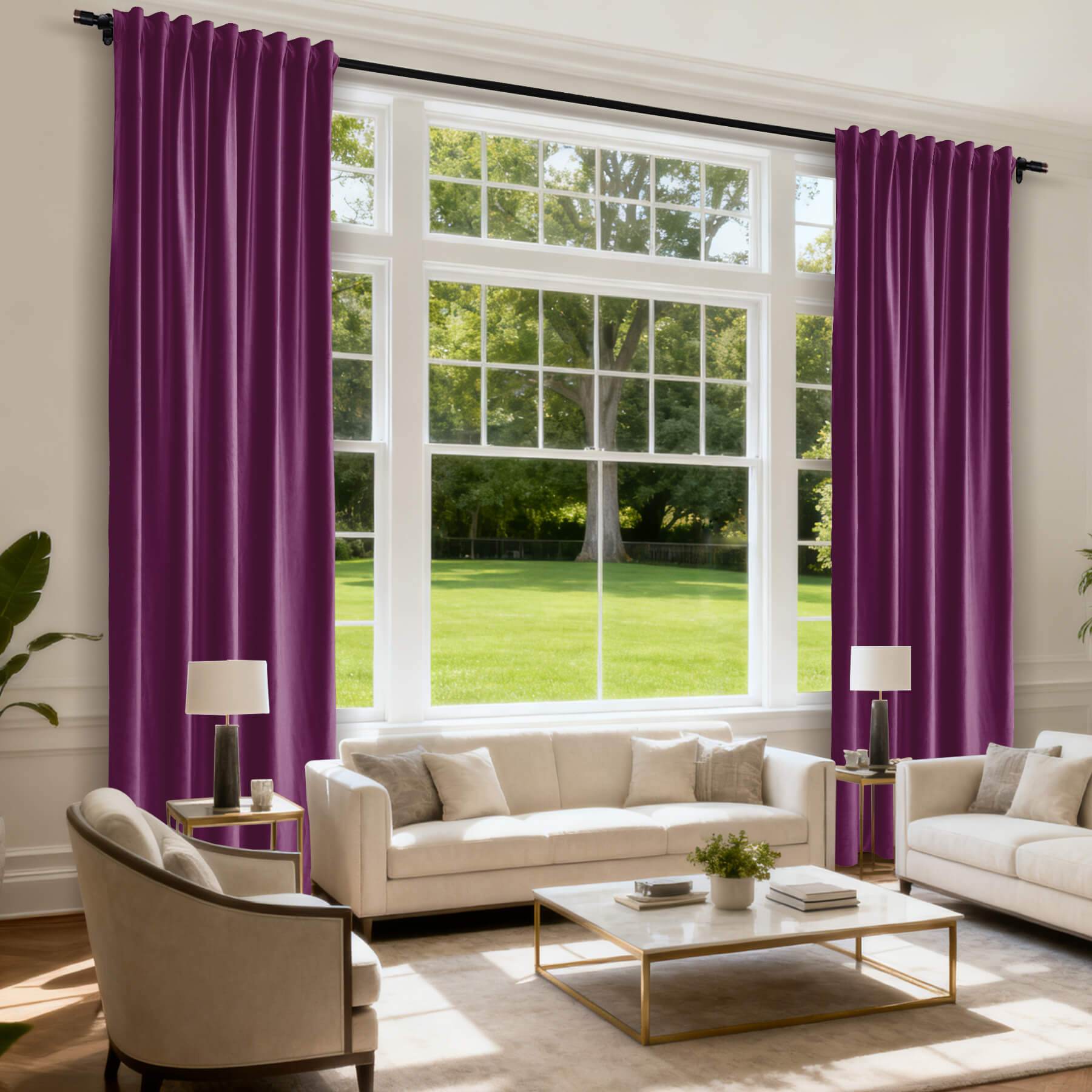 MJ11 Soft Soundproof Luxury Velvet Blackout Drapes Back Tab and Rod Pocket 2 In 1 - Cololeaf -- 107# Moss