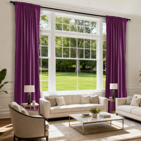 MJ11 Soft Soundproof Luxury Velvet Blackout Drapes Back Tab and Rod Pocket 2 In 1 (1 Panel)