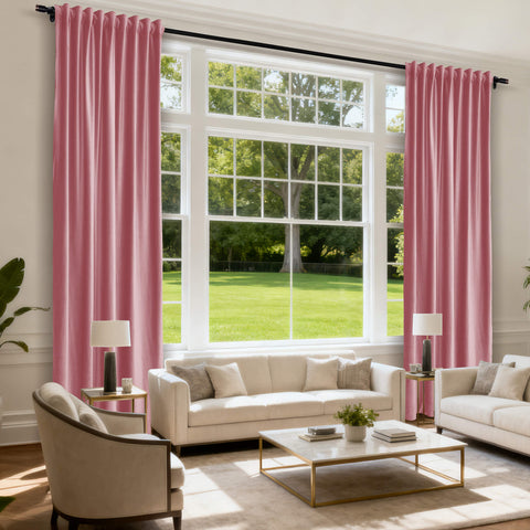 MJ11 Soft Soundproof Luxury Velvet Blackout Drapes Back Tab and Rod Pocket 2 In 1 (1 Panel)