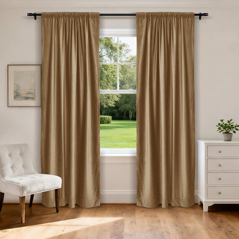 MJ11 Soft Soundproof Luxury Velvet Blackout Drapes Back Tab and Rod Pocket 2 In 1 (1 Panel)
