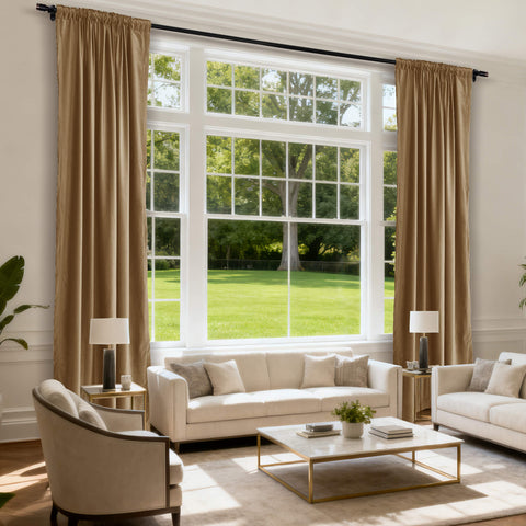 MJ11 Soft Soundproof Luxury Velvet Blackout Drapes Back Tab and Rod Pocket 2 In 1 (1 Panel)