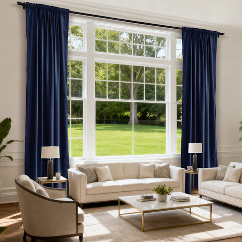 MJ11 Soft Soundproof Luxury Velvet Blackout Drapes Back Tab and Rod Pocket 2 In 1 (1 Panel)